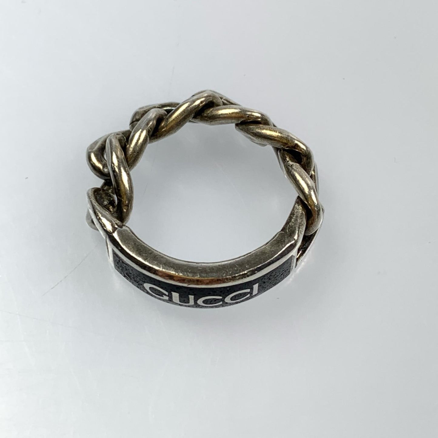 Used] GUCCI | Gucci Enamel Logo Plate Ring 678711