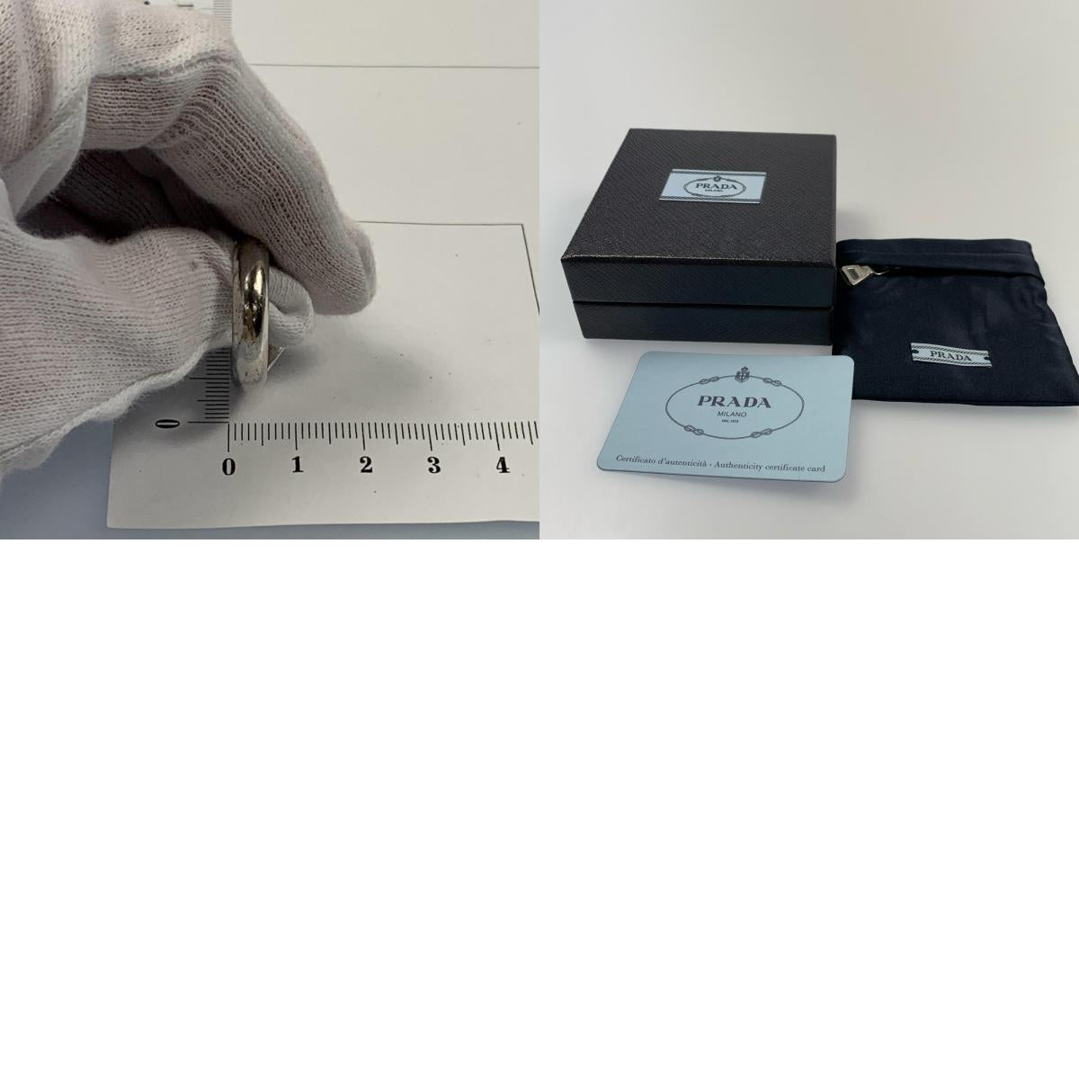 [Used] PRADA | Prada Enamel Silver Ring 2JA201