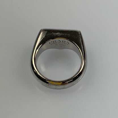 [Used] PRADA | Prada Enamel Silver Ring 2JA201