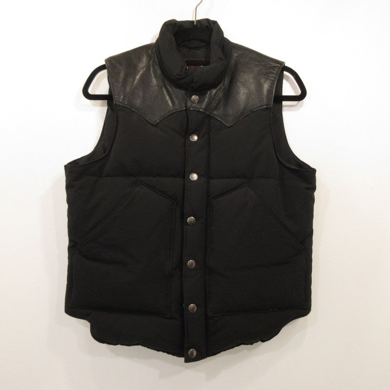 Used: SUGAR CANE | Leather Yoke Down Vest SC12067 Black Size: S