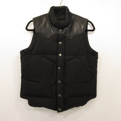 Used: SUGAR CANE | Leather Yoke Down Vest SC12067 Black Size: S