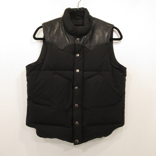 【中古】SUGAR CANE | シュガーケーン Leather Yoke Down Vest ダウンベスト SC12067 ブラック サイズ：S