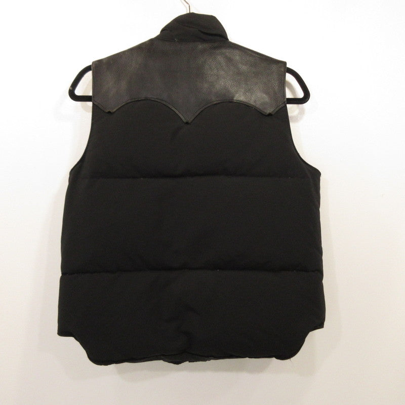 Used: SUGAR CANE | Leather Yoke Down Vest SC12067 Black Size: S