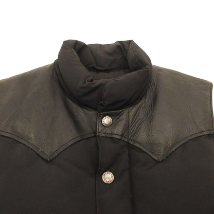 Used: SUGAR CANE | Leather Yoke Down Vest SC12067 Black Size: S