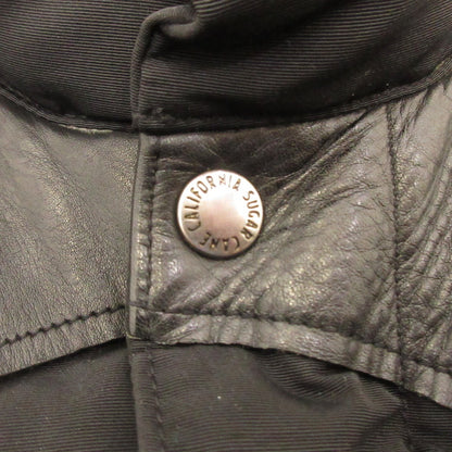 Used: SUGAR CANE | Leather Yoke Down Vest SC12067 Black Size: S