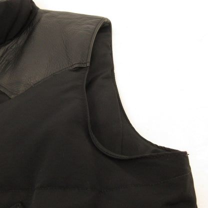 Used: SUGAR CANE | Leather Yoke Down Vest SC12067 Black Size: S