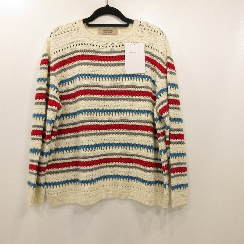 [Used] CROCHET STRIPED PULLOVER Sweater MC251K025 Size: M