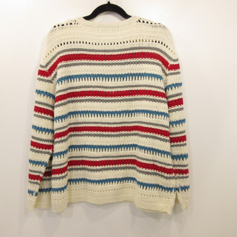 [Used] CROCHET STRIPED PULLOVER Sweater MC251K025 Size: M