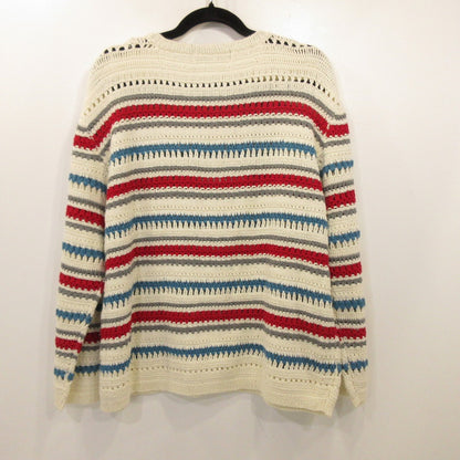 [Used] CROCHET STRIPED PULLOVER Sweater MC251K025 Size: M