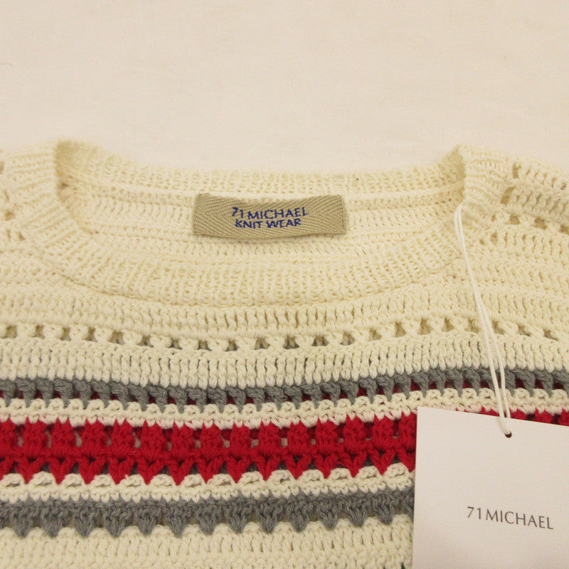 [Used] CROCHET STRIPED PULLOVER Sweater MC251K025 Size: M