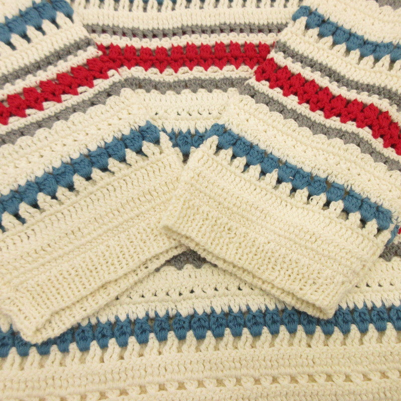 [Used] CROCHET STRIPED PULLOVER Sweater MC251K025 Size: M