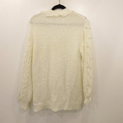 Used LIZ LISA | Ribbon Bijoux Brooch Long Cardigan Cardigan 731-3510-0 Size:0 White