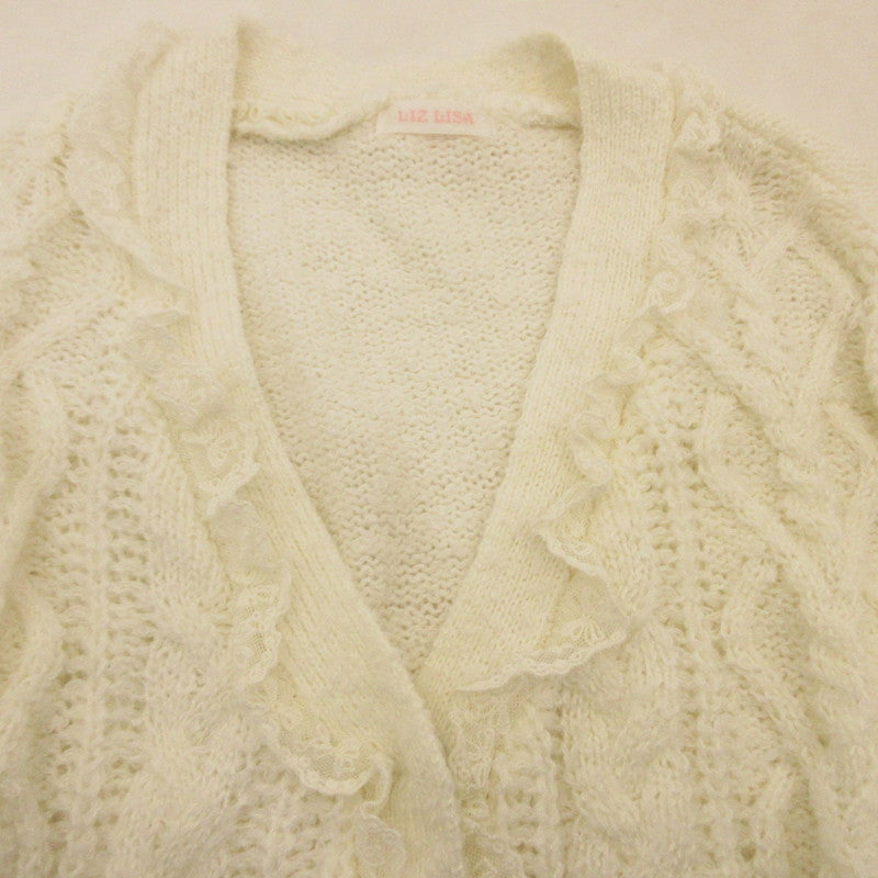 Used LIZ LISA | Ribbon Bijoux Brooch Long Cardigan Cardigan 731-3510-0 Size:0 White