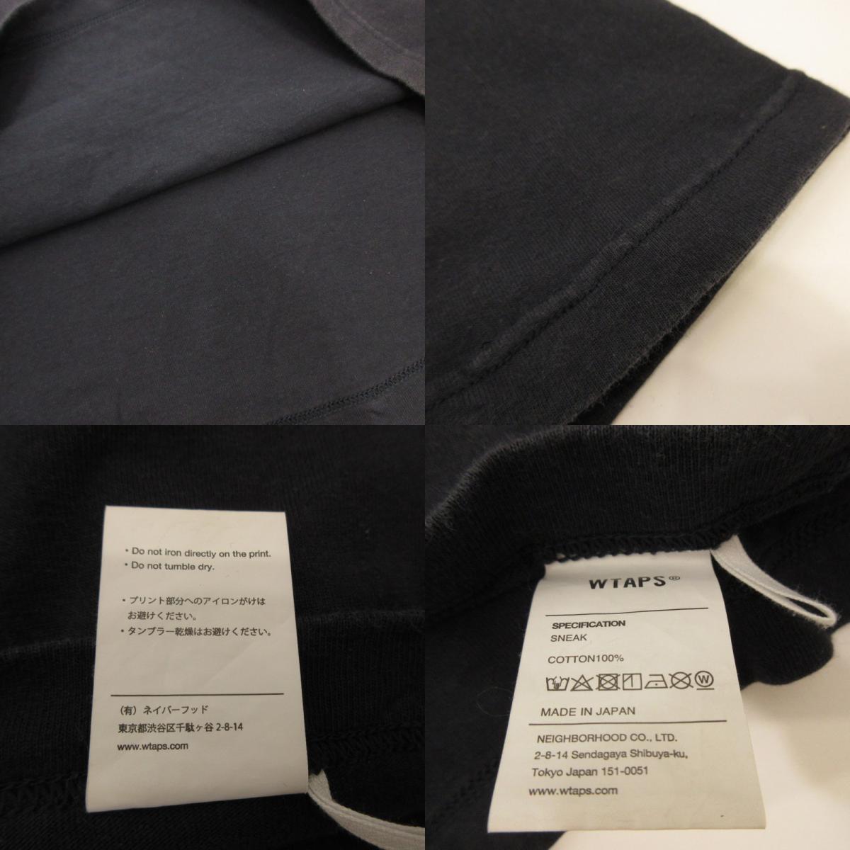 [Used] W)TAPS | LOCKER SS COTTON Short Sleeve T-Shirt 221ATDT-STM02S Navy Size: 3