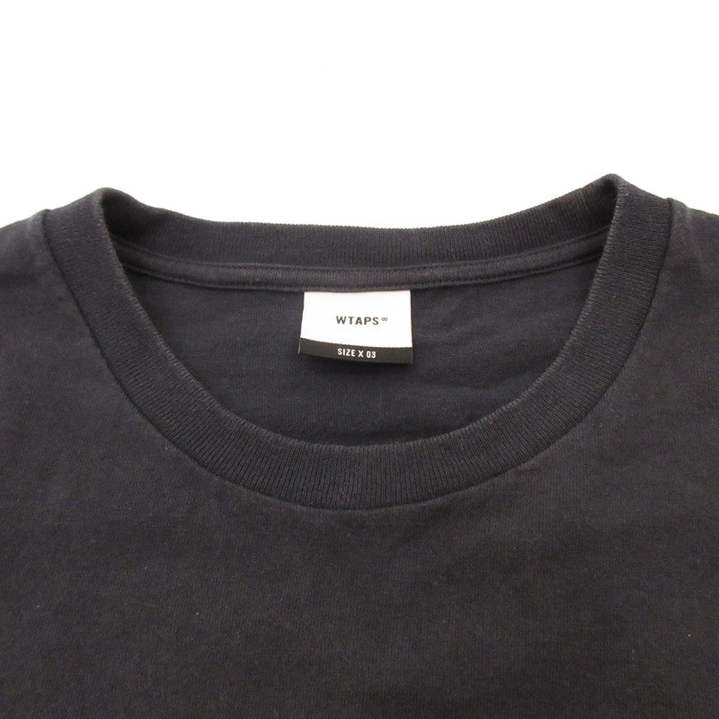 [Used] W)TAPS | LOCKER SS COTTON Short Sleeve T-Shirt 221ATDT-STM02S Navy Size: 3