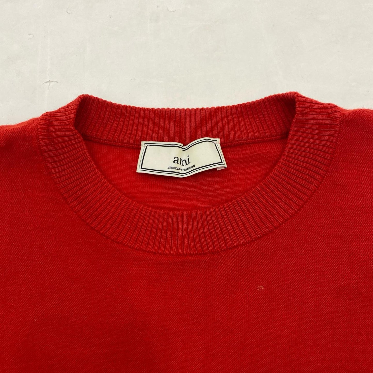 [Used] AMI Crew Neck Knit Sweater E16K14.01 Red Size: M