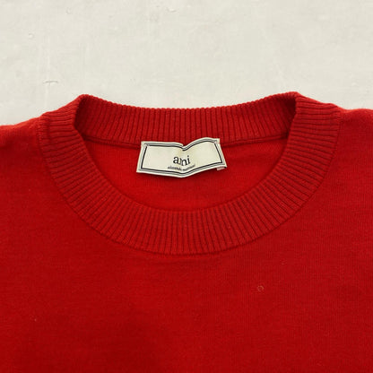 [Used] AMI Crew Neck Knit Sweater E16K14.01 Red Size: M