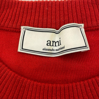 [Used] AMI Crew Neck Knit Sweater E16K14.01 Red Size: M