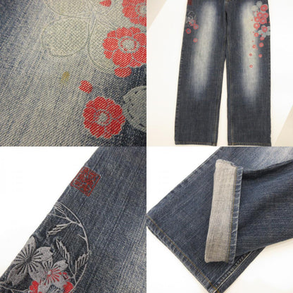 [Used] Karakuri Tamashii | Karakuri Damashii Flower Denim Pants Blue Size: 32
