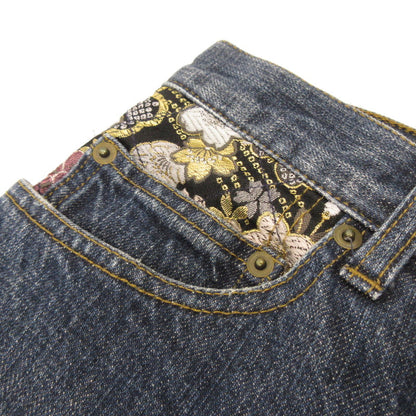 [Used] Karakuri Tamashii | Karakuri Damashii Flower Denim Pants Blue Size: 32