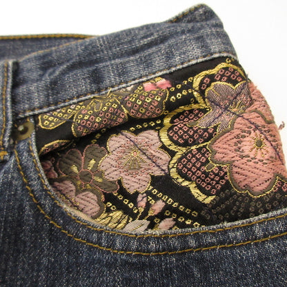 [Used] Karakuri Tamashii | Karakuri Damashii Flower Denim Pants Blue Size: 32