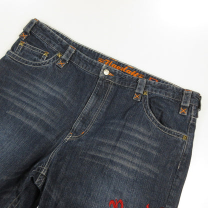 Used Embroidered Denim Pants M403425 Size: 110 Navy