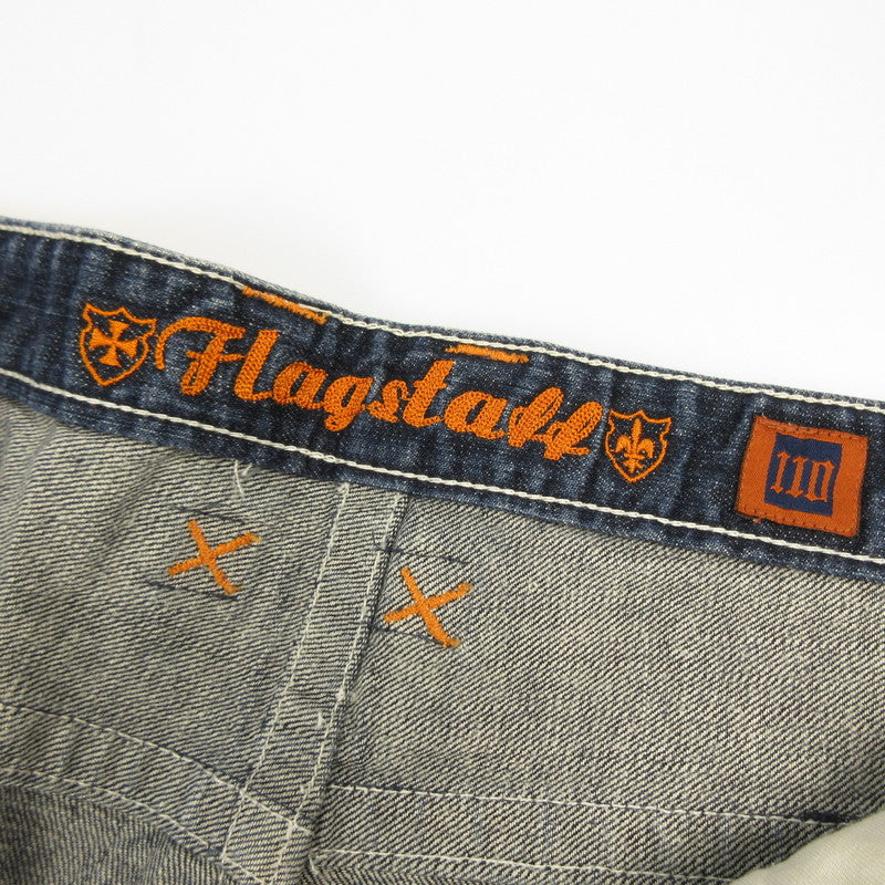 Used Embroidered Denim Pants M403425 Size: 110 Navy