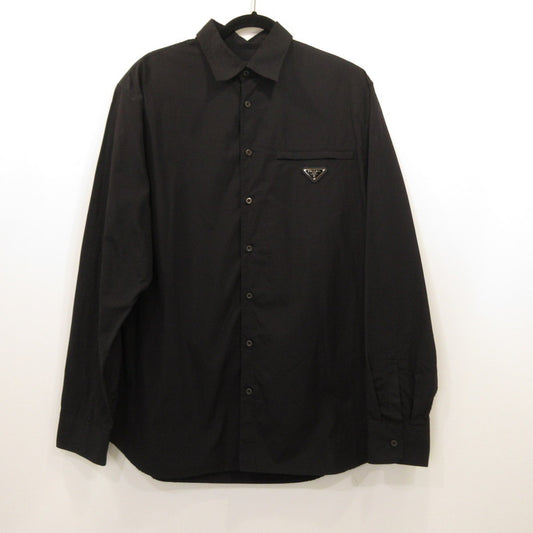 【中古】PRADA | プラダ 長袖シャツ UCN549 国内正規品 ブラック サイズ：L