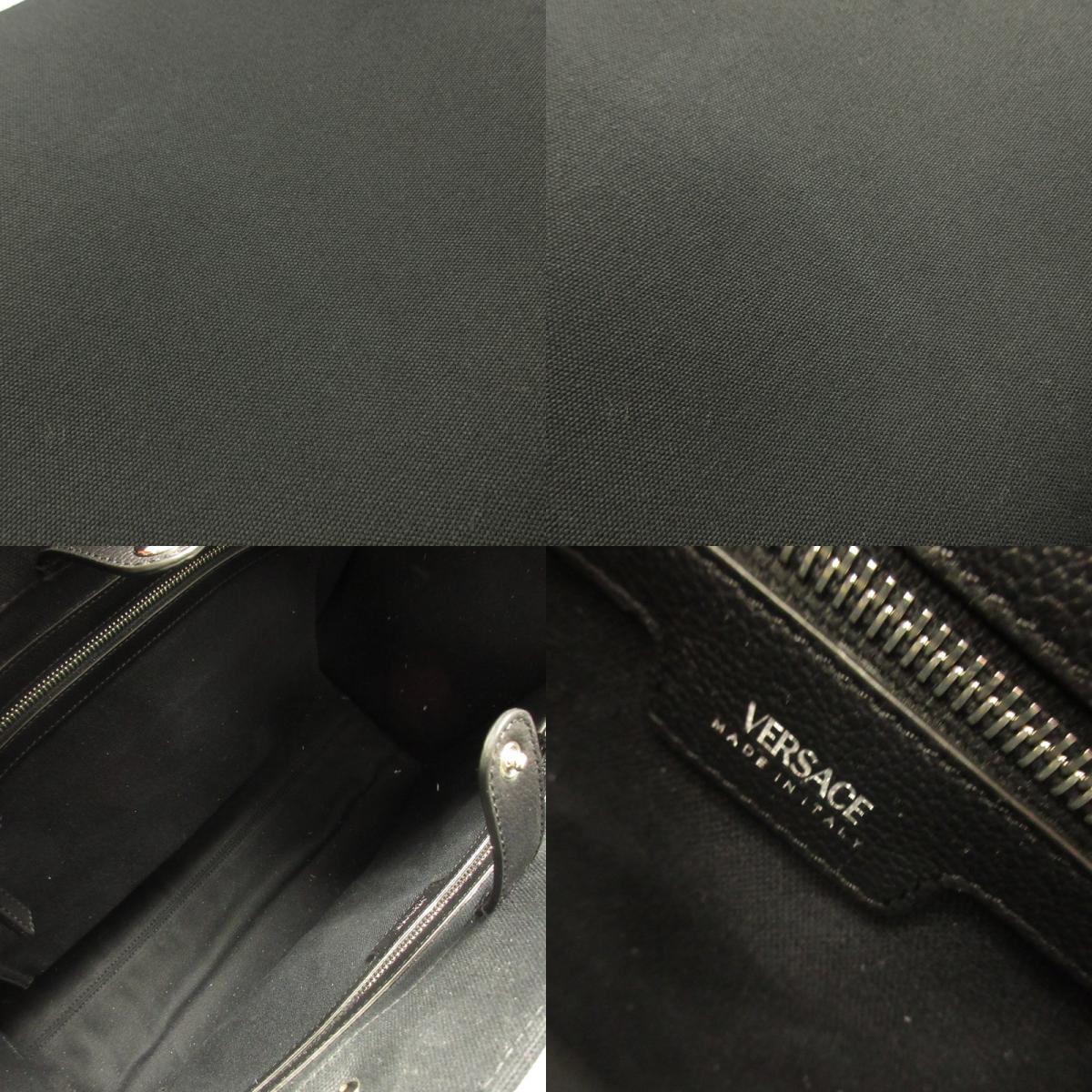 [Used] VERSACE | Versace La Medusa Large Canvas Tote Tote Bag 1004741/1A03095 Black