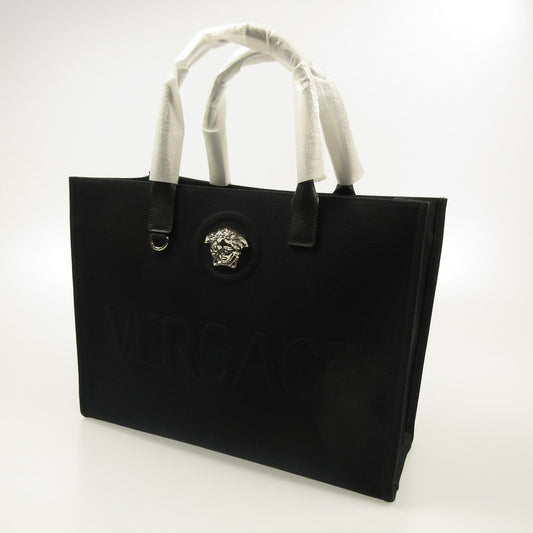 【中古】VERSACE | ヴェルサーチ ラ メドゥーサ ラージ キャンバス トート トートバッグ 1004741/1A03095 ブラック