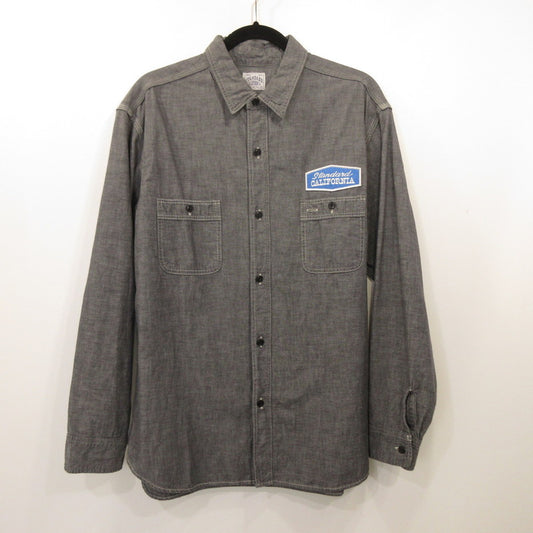 【中古】STANDARD CALIFORNIA | スタンダードカリフォルニア SD Stadium Logo Patch Chambray Shirt 長袖シャツ SHOLD240 グレー サイズ：L