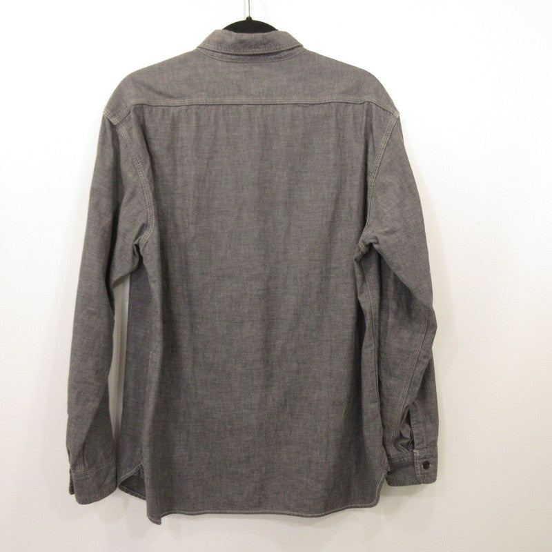 Used: STANDARD CALIFORNIA | SD Stadium Logo Patch Chambray Shirt Long-Sleeve Shirt SHOLD240 Gray Size: L