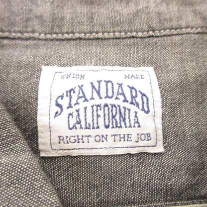 Used: STANDARD CALIFORNIA | SD Stadium Logo Patch Chambray Shirt Long-Sleeve Shirt SHOLD240 Gray Size: L
