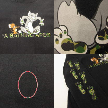 A BATHING APE | アベイシングエイプ FOOTPRINTS L/S TEE 長袖Ｔシャツ ×トムとジェリー ブラック サイズ：L