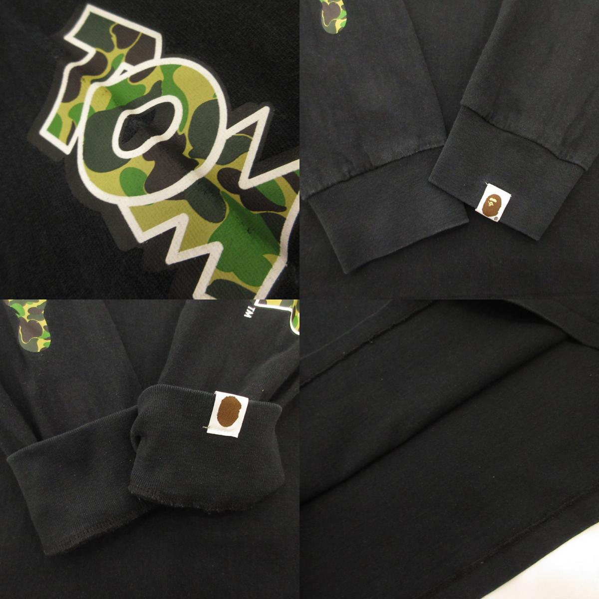 A BATHING APE | アベイシングエイプ FOOTPRINTS L/S TEE 長袖Ｔシャツ ×トムとジェリー ブラック サイズ：L