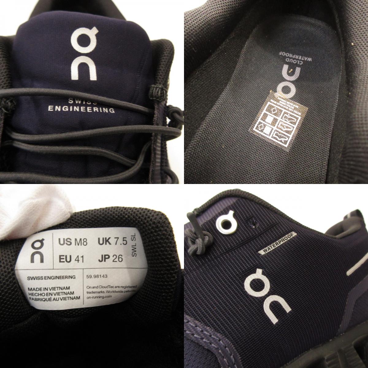 [Used] On | On Cloud 5 Waterproof Sneakers 59.98143 Navy 26cm