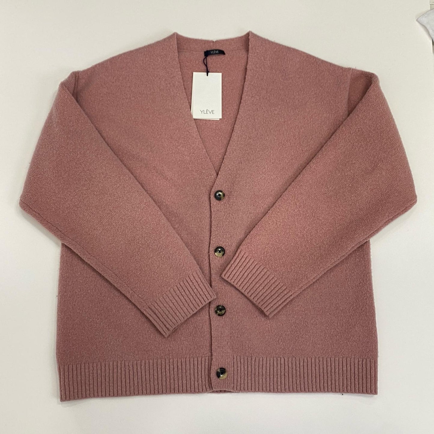 WOOL BOUCLE KNIT CARDIGAN カーディガン 170-2264068 ピンク サイズ：4【姫路東店】