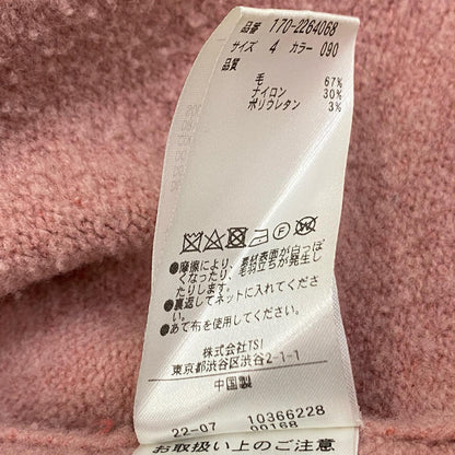 WOOL BOUCLE KNIT CARDIGAN カーディガン 170-2264068 ピンク サイズ：4【姫路東店】