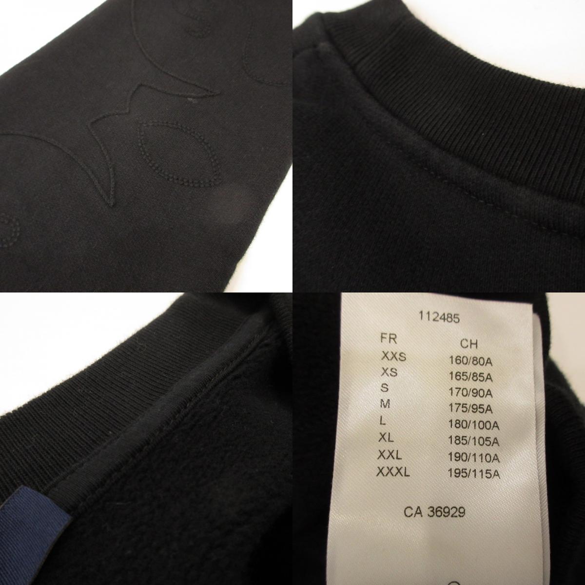Used] LOUIS VUITTON | Louis Vuitton Embroidered Cotton Jersey Crewneck Sweatshirt 1AFXO6 Domestic genuine product Black Size: XXL