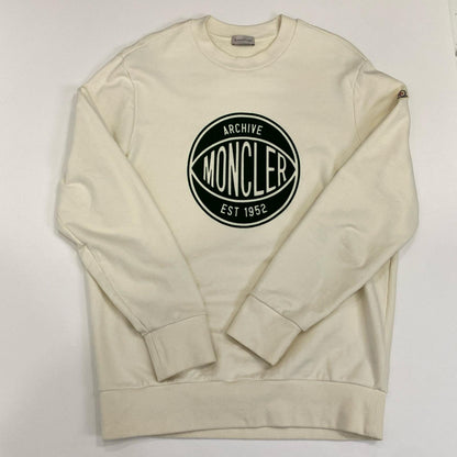 MONCLER | モンクレール basketball logo crewneck sweat スウェット K10918G00008 スウェットシャツ 2025S/S 国内正規品 アイボリー サイズ：L【姫路東店】