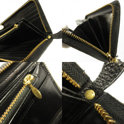 Used] KC's | KCs Wallet Round Zip Himeji Kurozan Leather Long Wallet Black