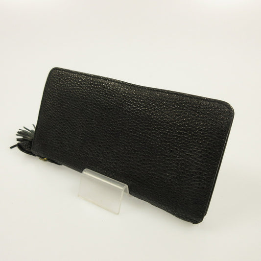 【中古】KC's | ケーシーズ ウォレットラウンドジップ 姫路黒桟革 長財布 ブラック