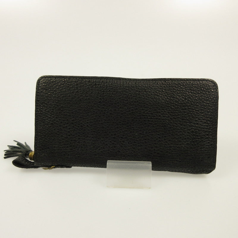 Used] KC's | KCs Wallet Round Zip Himeji Kurozan Leather Long Wallet Black