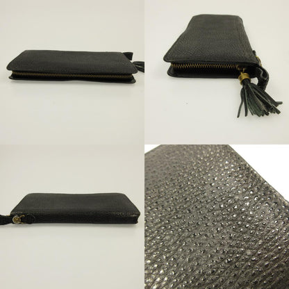 Used] KC's | KCs Wallet Round Zip Himeji Kurozan Leather Long Wallet Black