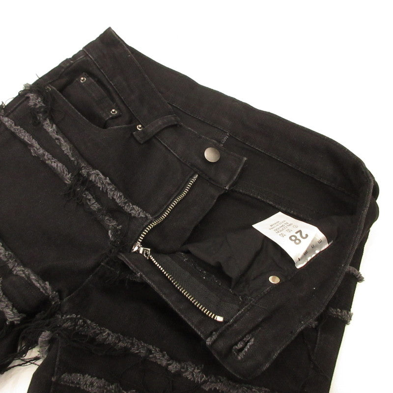 【Used】mnml | Mini Mal X597 PANELD SKINNY STACKED Denim Pants LO-MNML-288P Black Size: 28