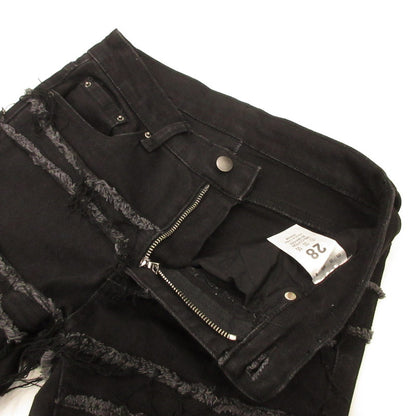 【Used】mnml | Mini Mal X597 PANELD SKINNY STACKED Denim Pants LO-MNML-288P Black Size: 28