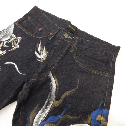 Used Dragon White Denim Pants Navy Size: 32