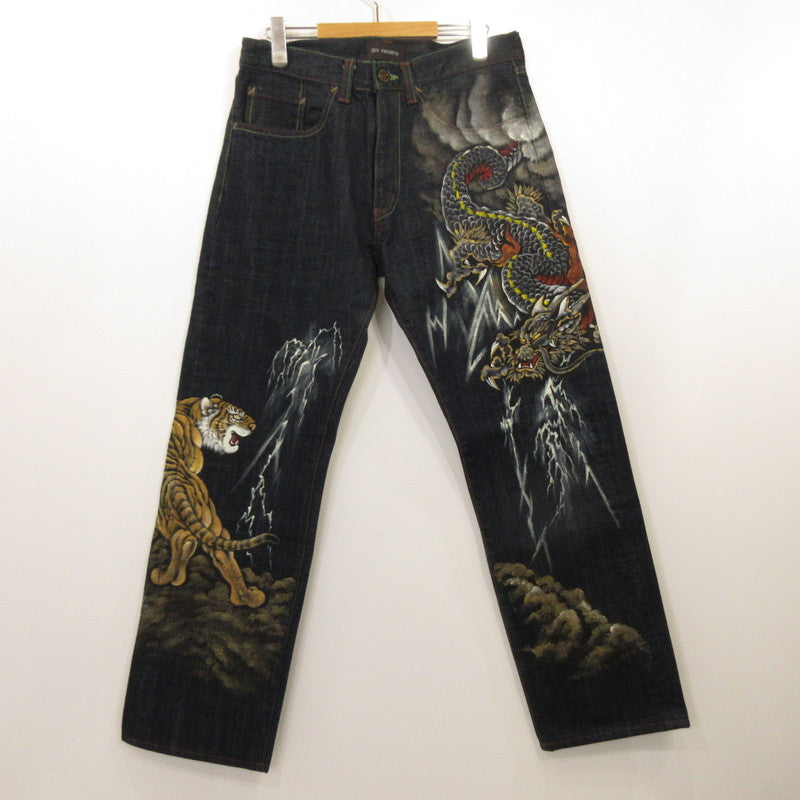 [Used] Dragon Tiger Denim Pants KD-001 Navy Size: 32