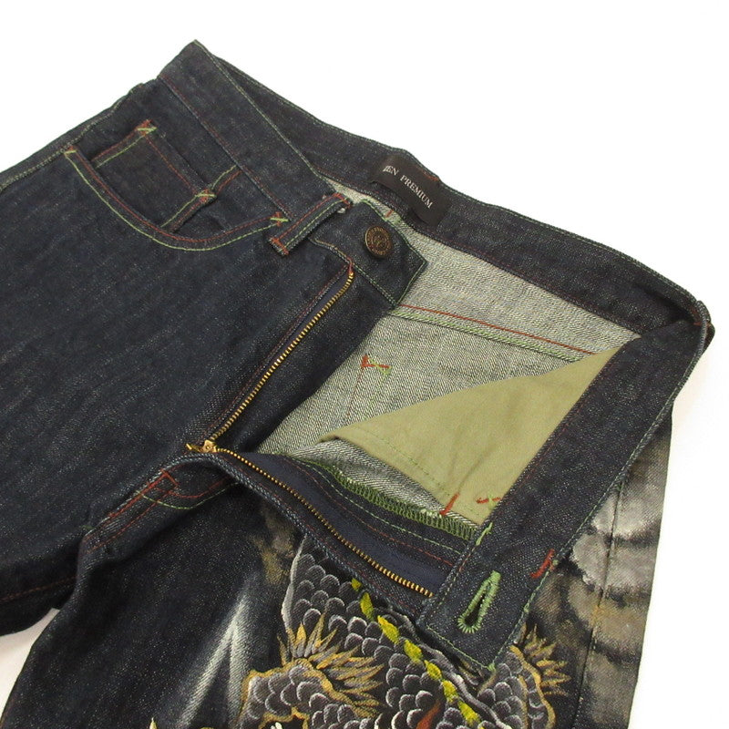 [Used] Dragon Tiger Denim Pants KD-001 Navy Size: 32