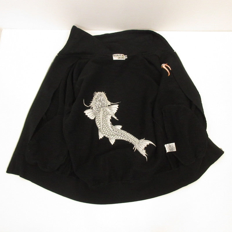 【Used】Karakuri Tamashii Climbing Carp Hoodie C223712 Black Size: L